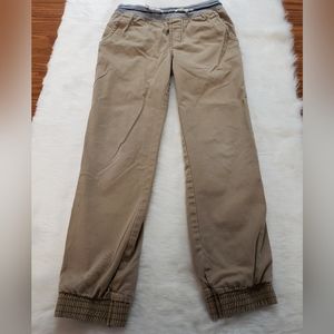 Boys Cat & Jack Size 10 Khaki Joggers Soft Waistband Drawstring Pockets